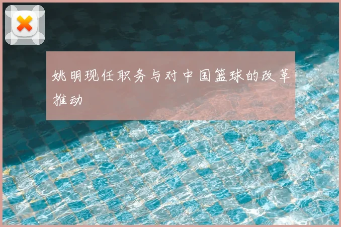 姚明现任职务与对中国篮球的改革推动